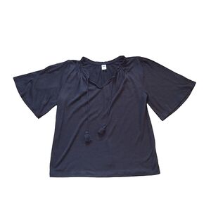 Old Navy XS Black Tshirt Blouse with Tassels